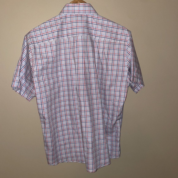 Peter Millar Mens Plaid Short Sleeve Button Down Shirt Size Large 100% Cotton - Picture 5 of 9